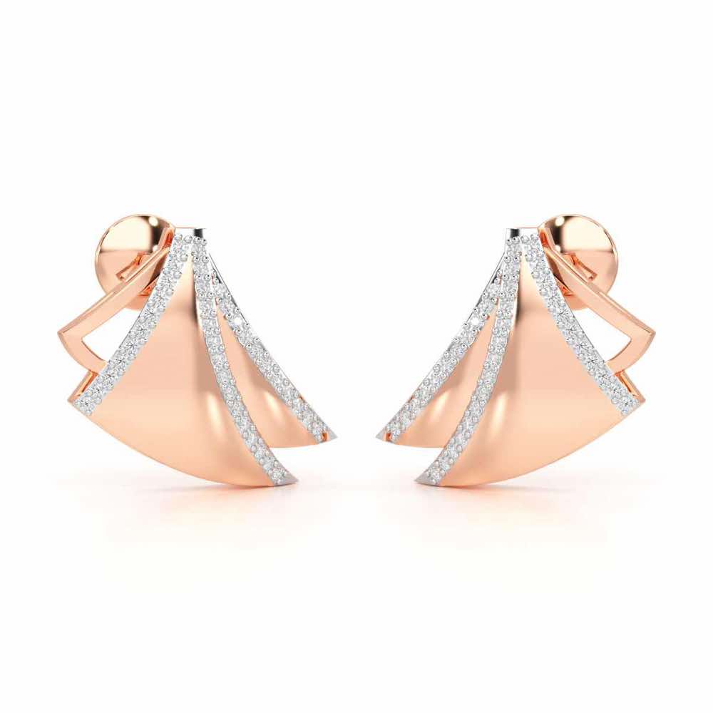 Bliss Harmony Silver Earrings - Rose Gold - Image 2