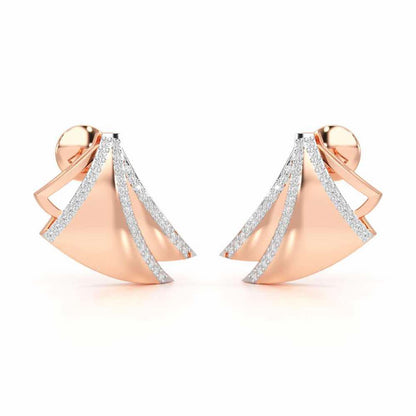 Bliss Harmony Silver Earrings - Rose Gold - Image 2