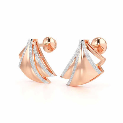 Bliss Harmony Silver Earrings - Rose Gold - Image 3