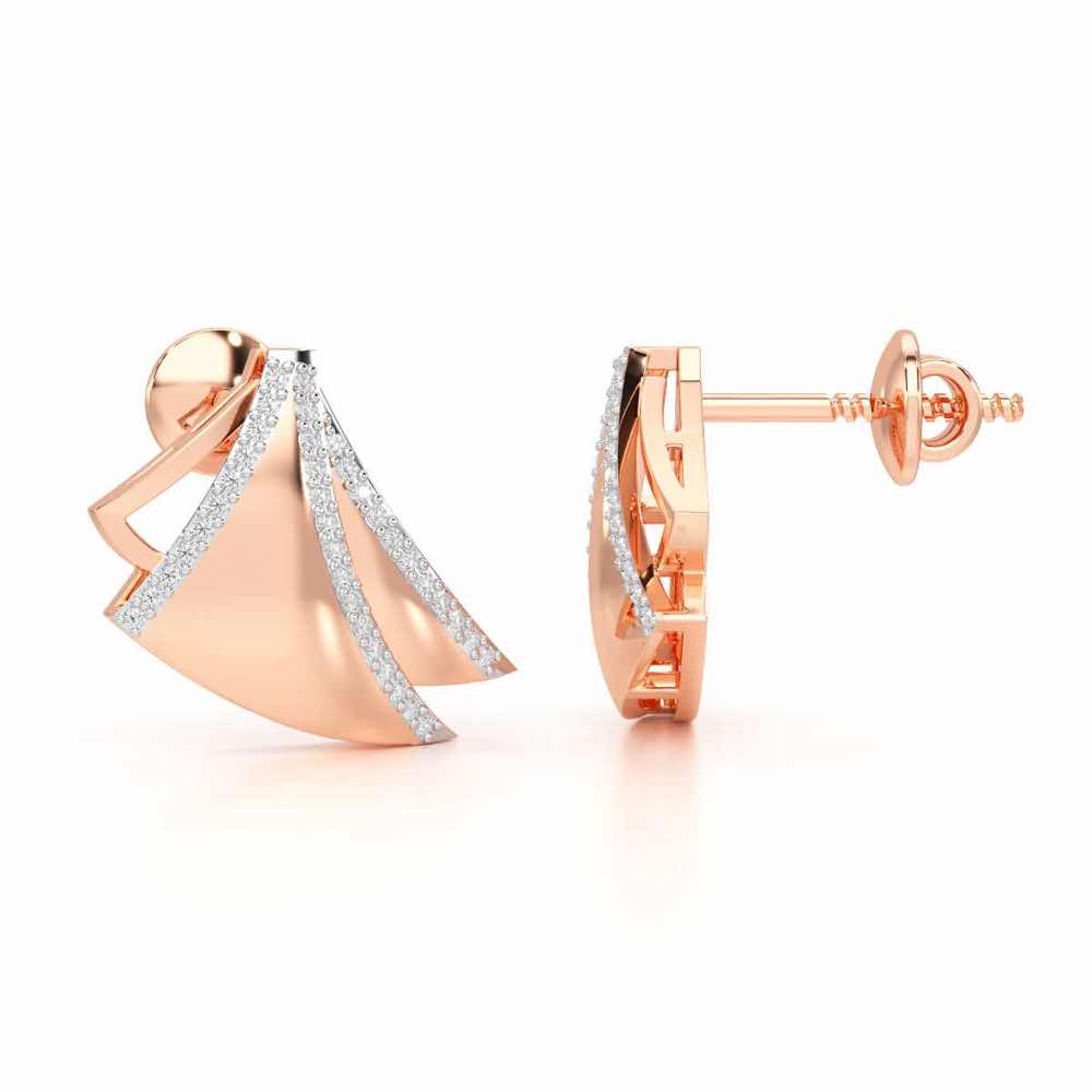 Bliss Harmony Silver Earrings - Rose Gold - Image 4
