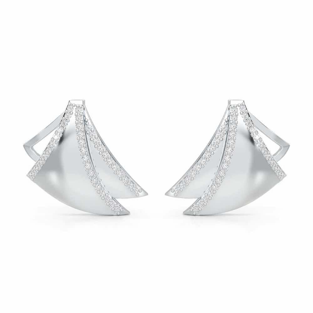 Bliss Harmony Silver Earrings - White Gold - Image 1