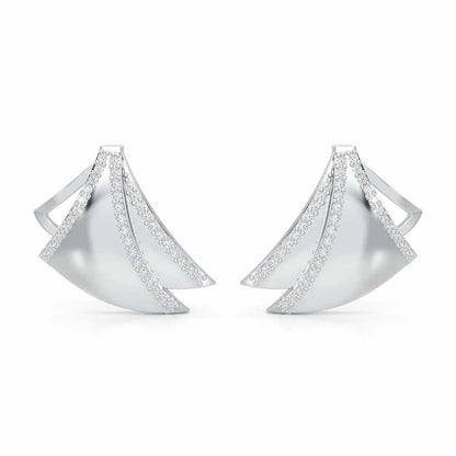 Bliss Harmony Silver Earrings - White Gold - Image 1