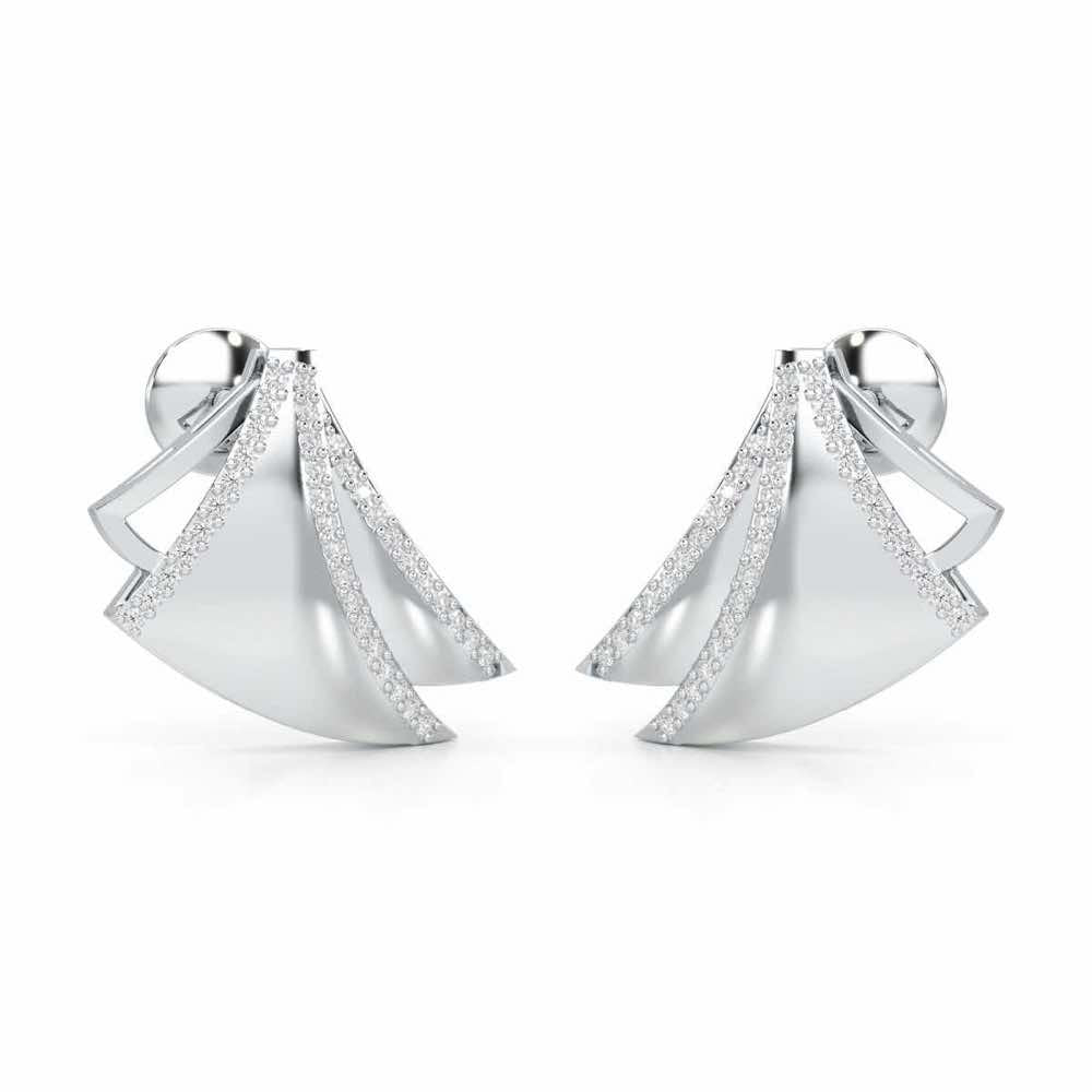 Bliss Harmony Silver Earrings - White Gold - Image 2