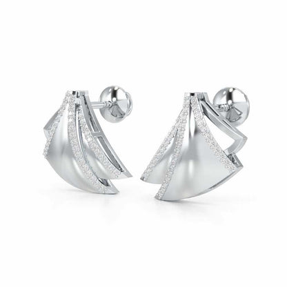 Bliss Harmony Silver Earrings - White Gold - Image 3