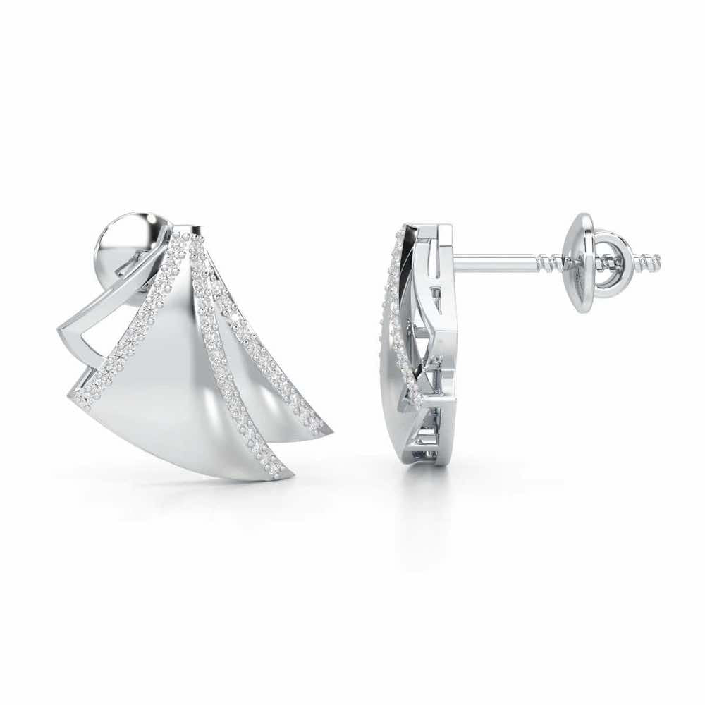 Bliss Harmony Silver Earrings - White Gold - Image 4