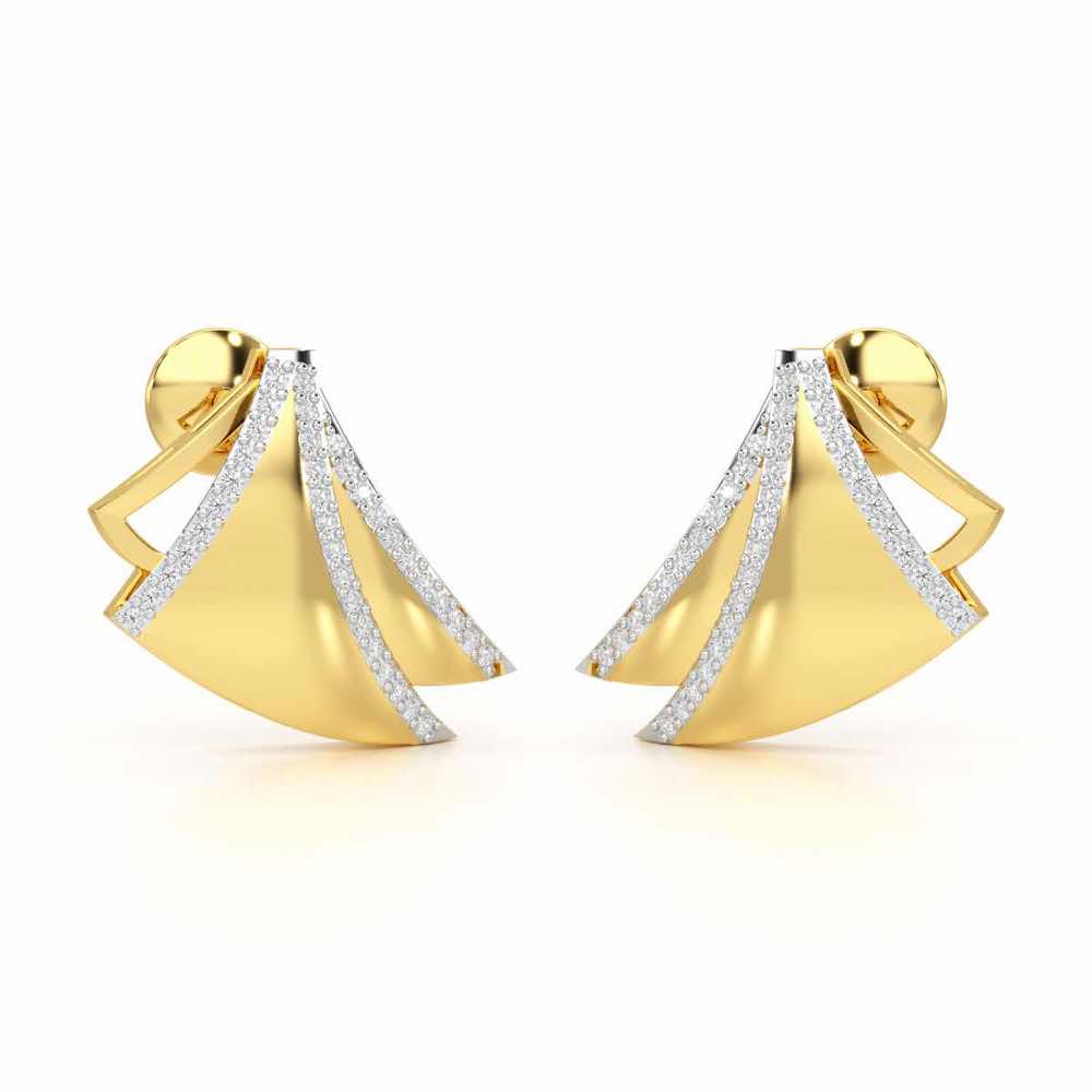 Bliss Harmony Silver Earrings - Yellow Gold - Image 2