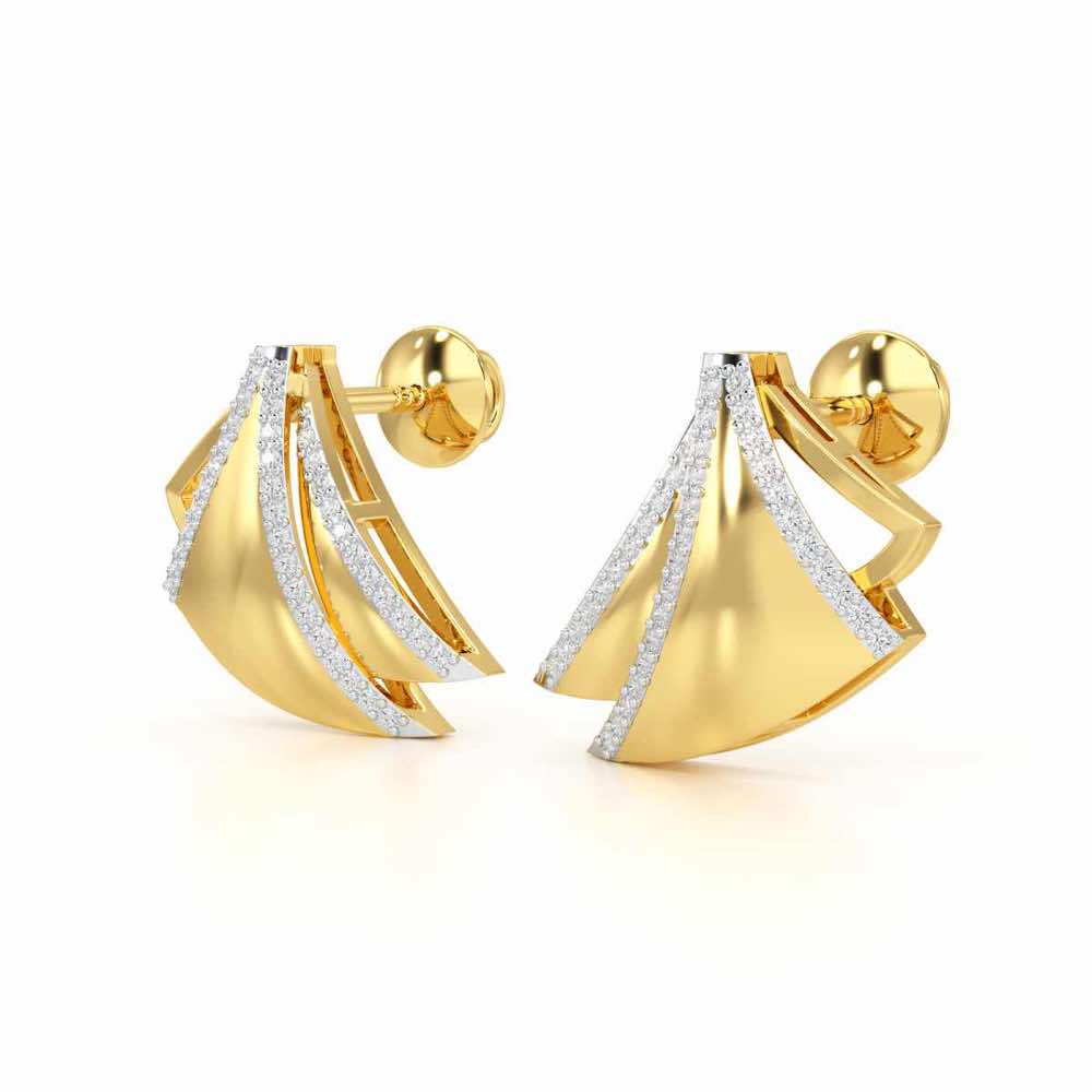 Bliss Harmony Silver Earrings - Yellow Gold - Image 3