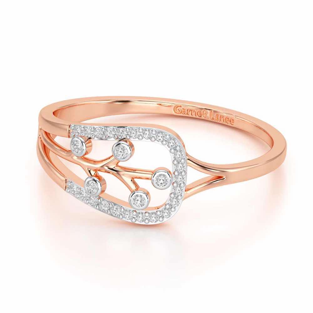 Bliss Vine Silver Ring - Rose Gold - Image 2