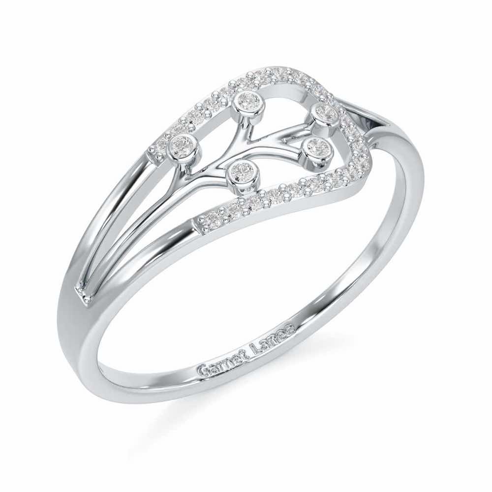 Bliss Vine Silver Ring - White Gold - Image 1