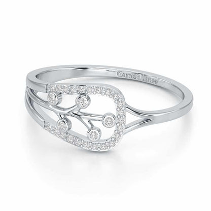Bliss Vine Silver Ring - White Gold - Image 2