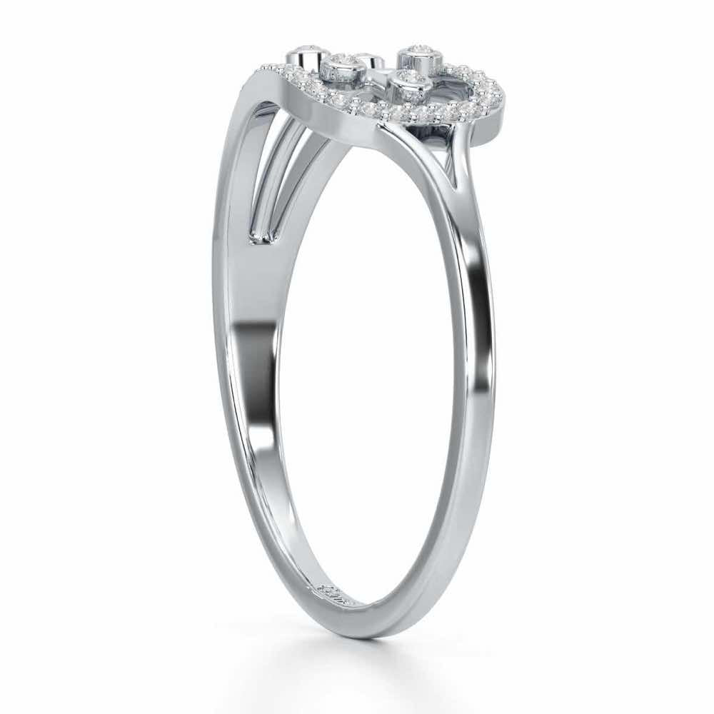 Bliss Vine Silver Ring - White Gold - Image 3