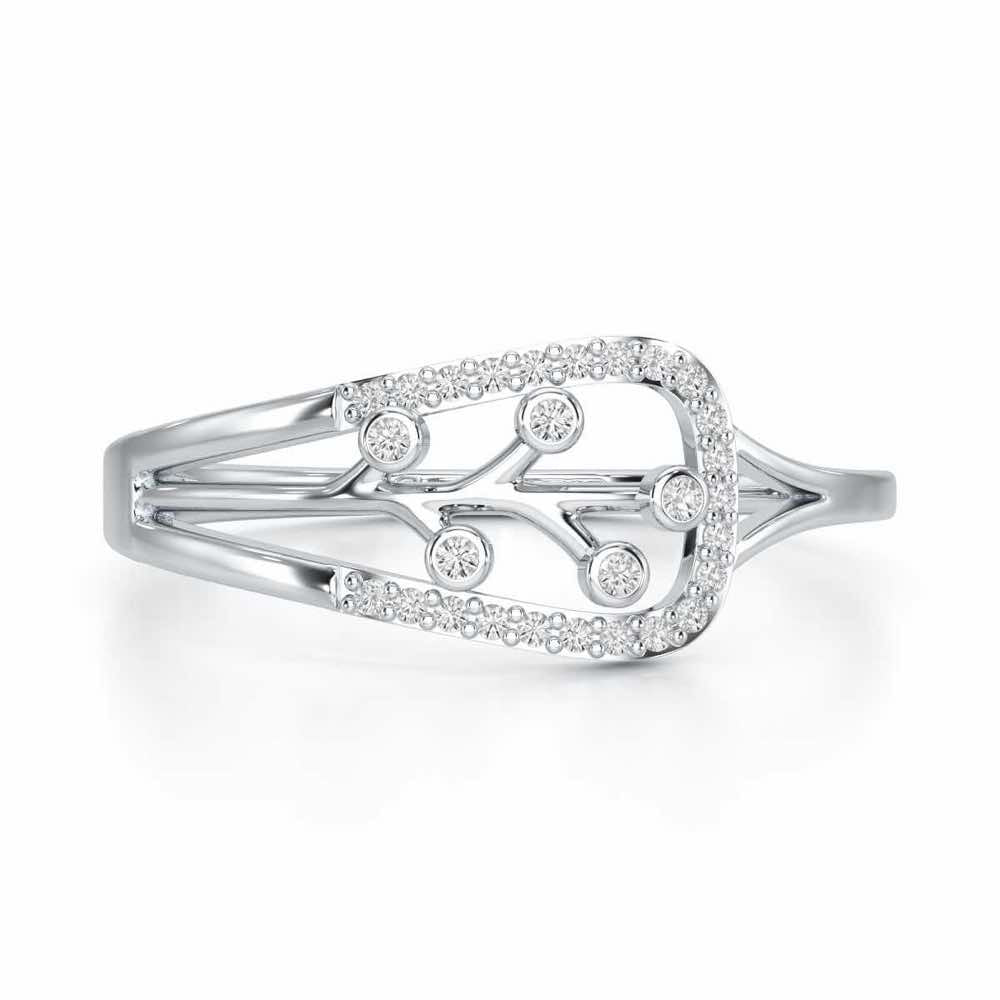 Bliss Vine Silver Ring - White Gold - Image 4