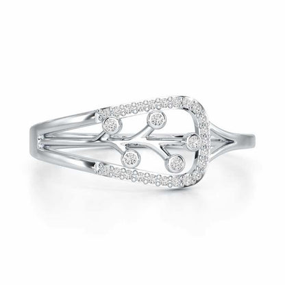 Bliss Vine Silver Ring - White Gold - Image 4