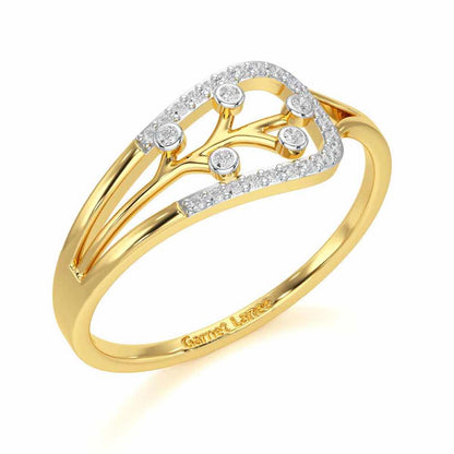 Bliss Vine Silver Ring - Yellow Gold - Image 1