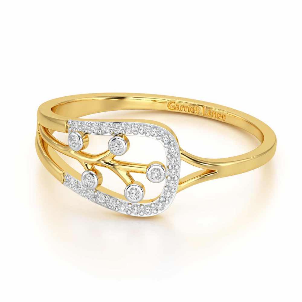 Bliss Vine Silver Ring - Yellow Gold - Image 2