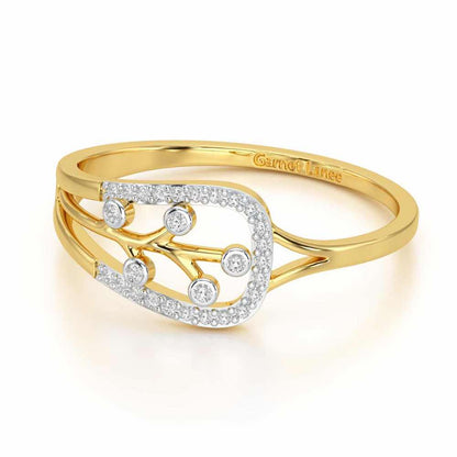 Bliss Vine Silver Ring - Yellow Gold - Image 2