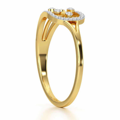 Bliss Vine Silver Ring - Yellow Gold - Image 3