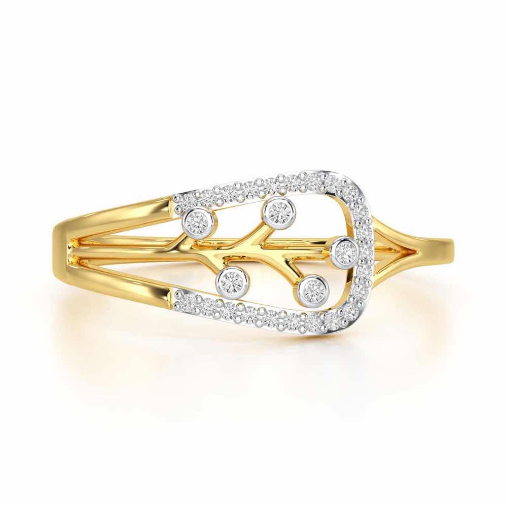 Bliss Vine Silver Ring - Yellow Gold - Image 4