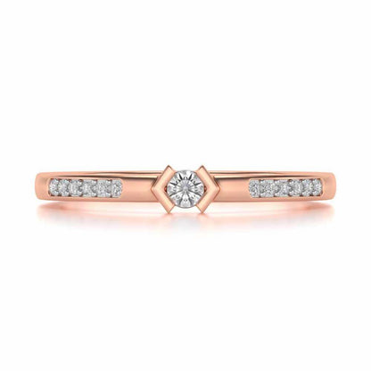 Blissed Solitaire Silver Ring - Rose Gold - Image 4