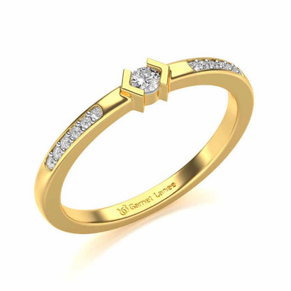 Blissed Solitaire Silver Ring - Yellow Gold - Image 1