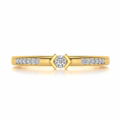 Blissed Solitaire Silver Ring - Yellow Gold - Image 4