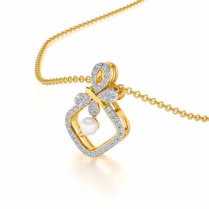 Blissfly Silver Pearl Pendant - Yellow Gold - Image 1