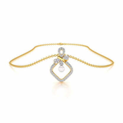 Blissfly Silver Pearl Pendant - Yellow Gold - Image 3