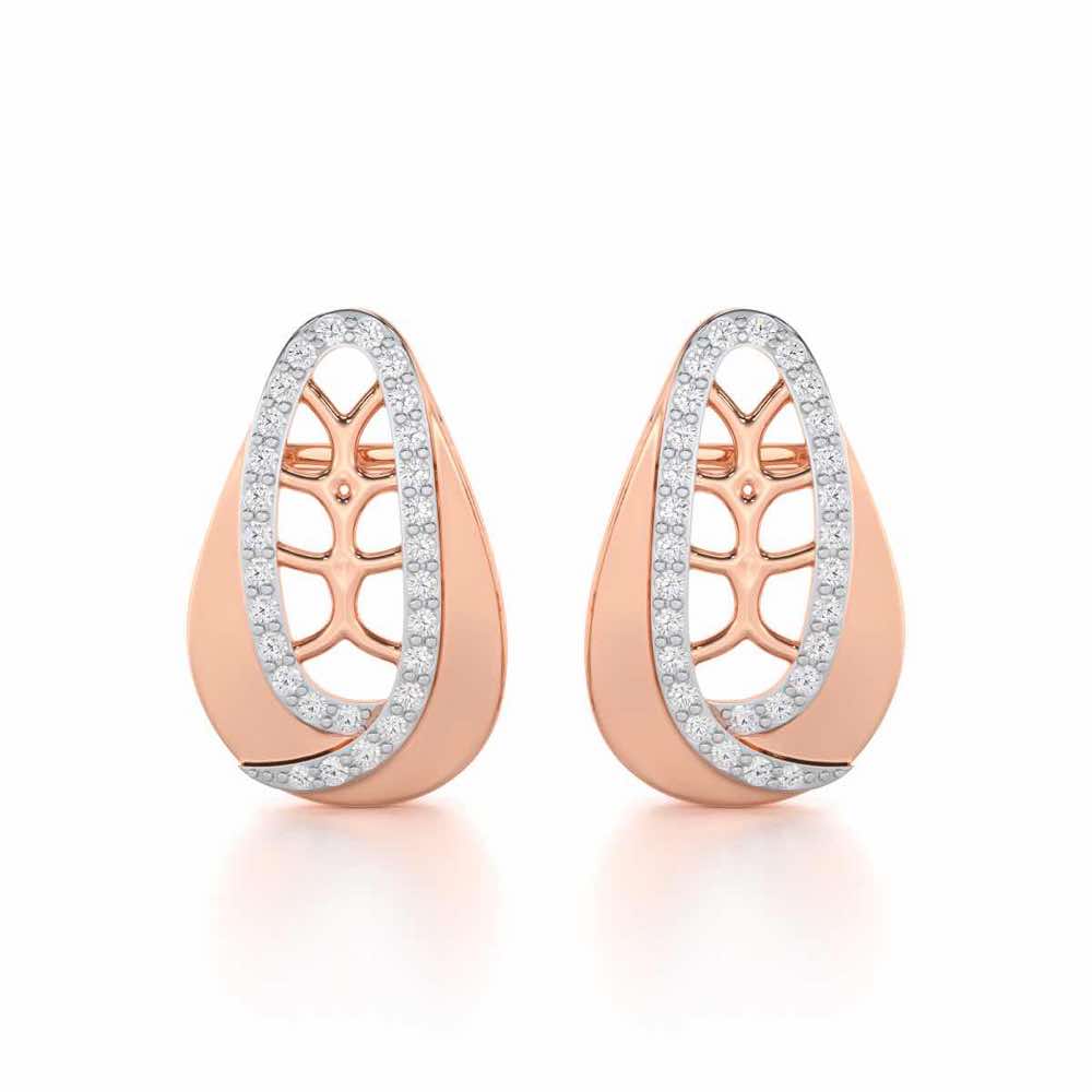 Blissful Tempo Silver Earrings - Rose Gold - Image 1