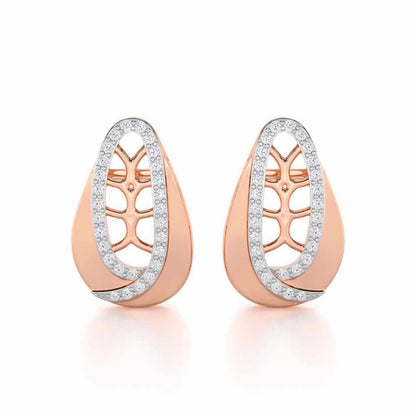 Blissful Tempo Silver Earrings - Rose Gold - Image 1