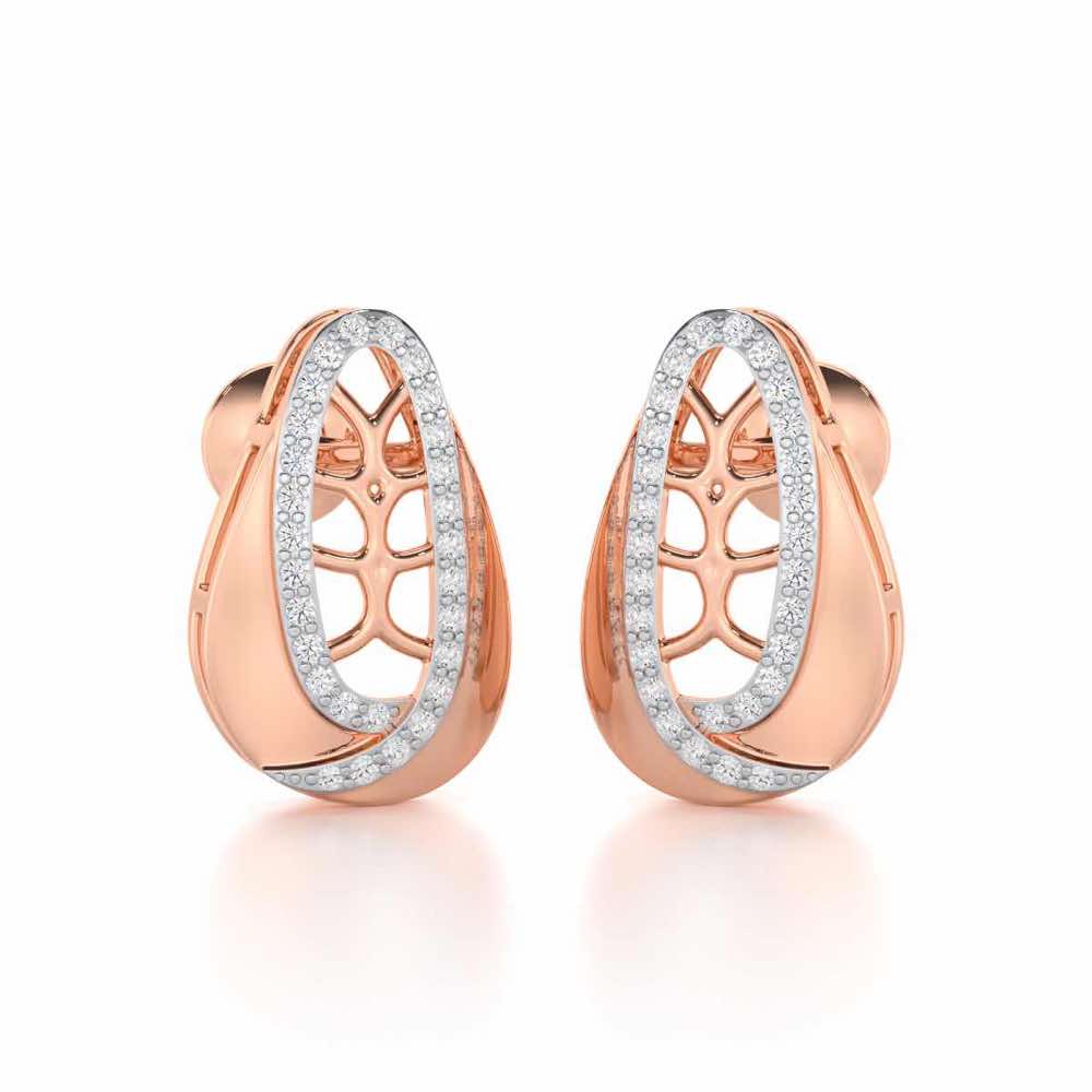 Blissful Tempo Silver Earrings - Rose Gold - Image 2