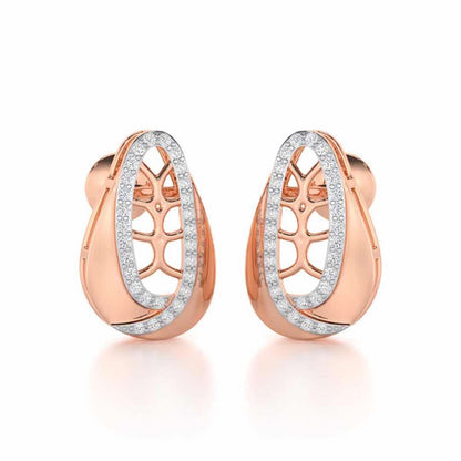 Blissful Tempo Silver Earrings - Rose Gold - Image 2