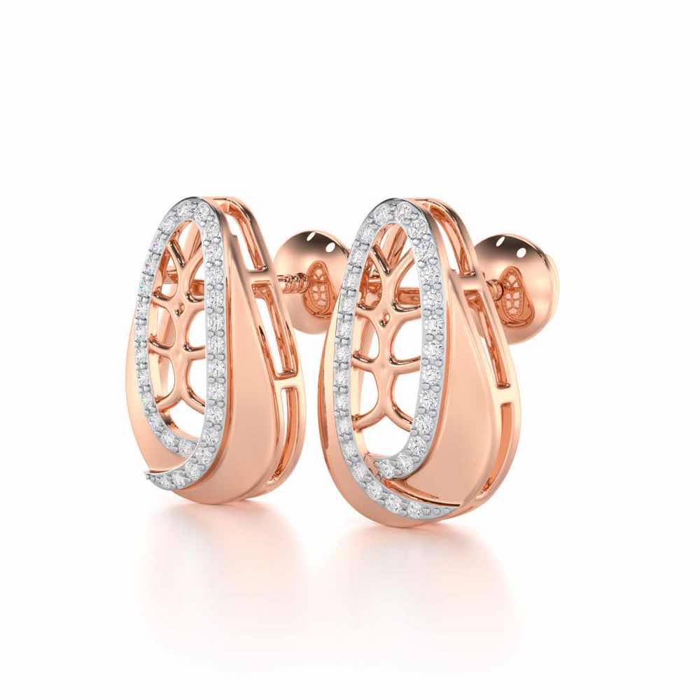 Blissful Tempo Silver Earrings - Rose Gold - Image 3