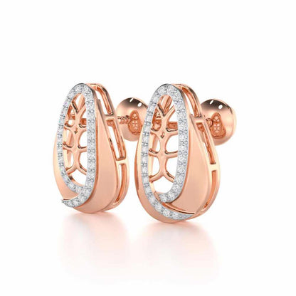 Blissful Tempo Silver Earrings - Rose Gold - Image 3