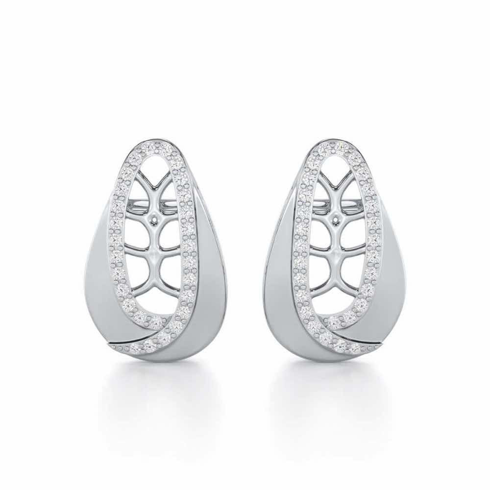 Blissful Tempo Silver Earrings - White Gold - Image 1