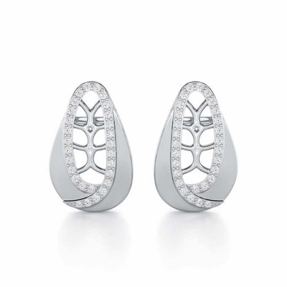 Blissful Tempo Silver Earrings - White Gold - Image 1