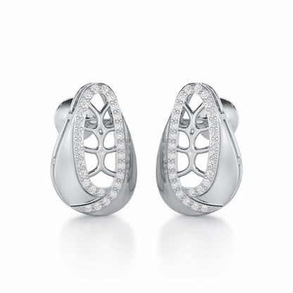 Blissful Tempo Silver Earrings - White Gold - Image 2