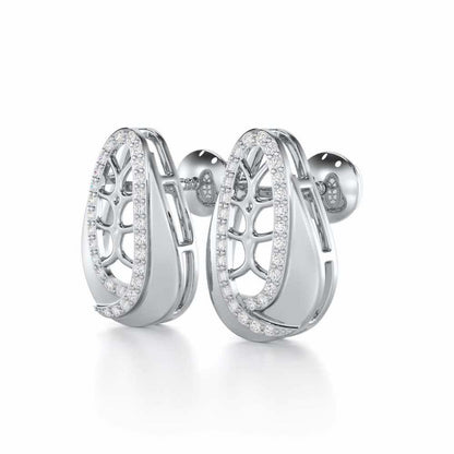 Blissful Tempo Silver Earrings - White Gold - Image 3