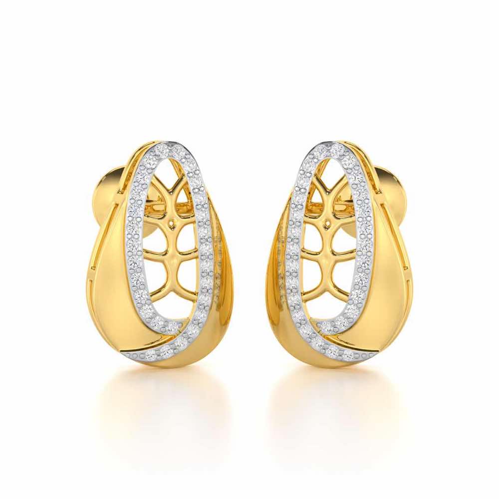 Blissful Tempo Silver Earrings - Yellow Gold - Image 2