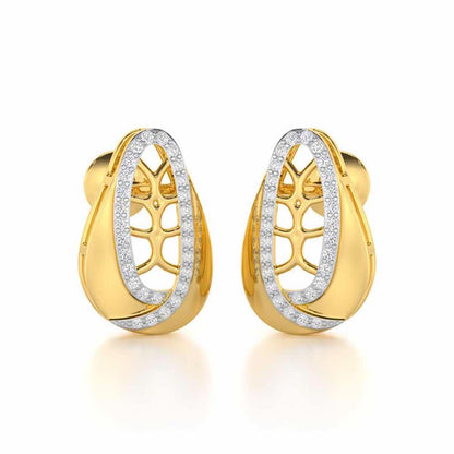 Blissful Tempo Silver Earrings - Yellow Gold - Image 2