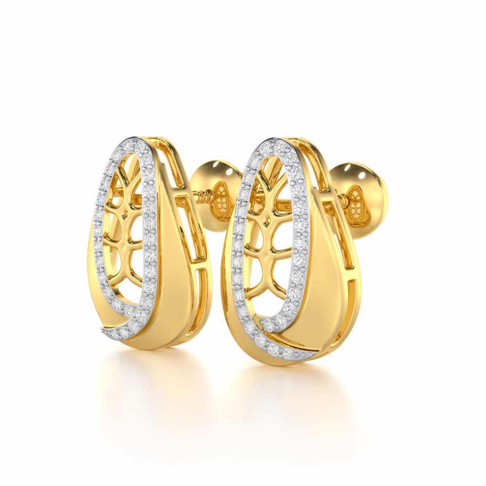 Blissful Tempo Silver Earrings - Yellow Gold - Image 3