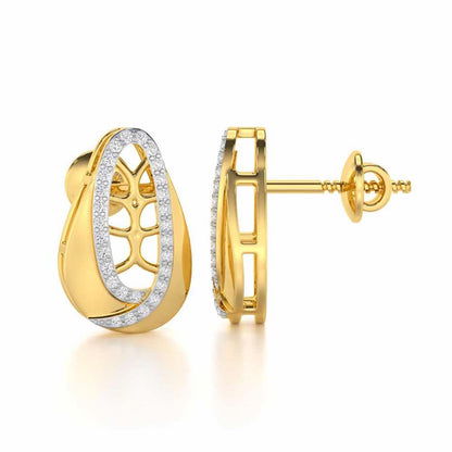 Blissful Tempo Silver Earrings - Yellow Gold - Image 4