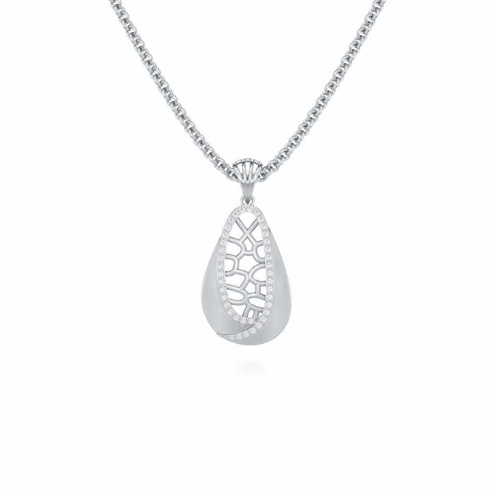 Blissful Tempo Silver Pendant - White Gold - Image 1