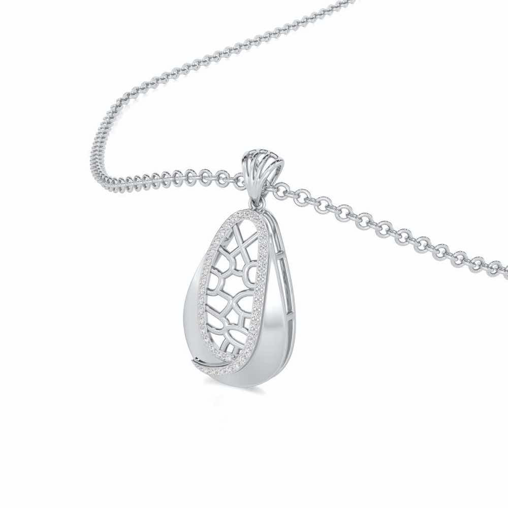 Blissful Tempo Silver Pendant - White Gold - Image 2