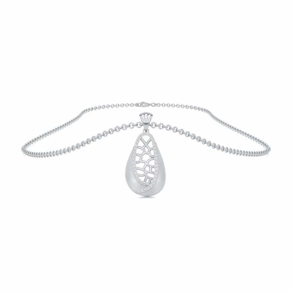 Blissful Tempo Silver Pendant - White Gold - Image 3