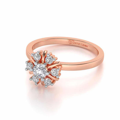 Blissfully elegant Solitaire Silver Ring - Rose Gold - Image 2