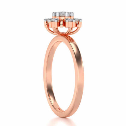 Blissfully elegant Solitaire Silver Ring - Rose Gold - Image 3