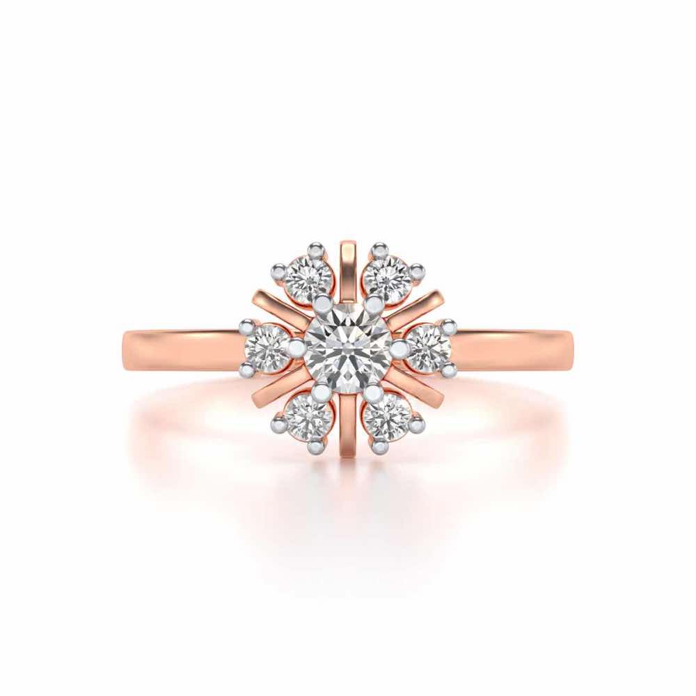 Blissfully elegant Solitaire Silver Ring - Rose Gold - Image 4