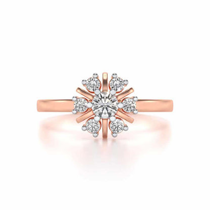 Blissfully elegant Solitaire Silver Ring - Rose Gold - Image 4