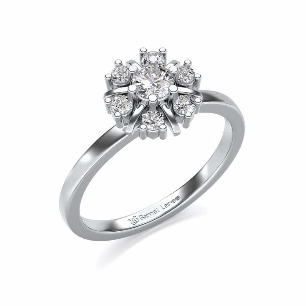 Blissfully elegant Solitaire Silver Ring - White Gold - Image 1