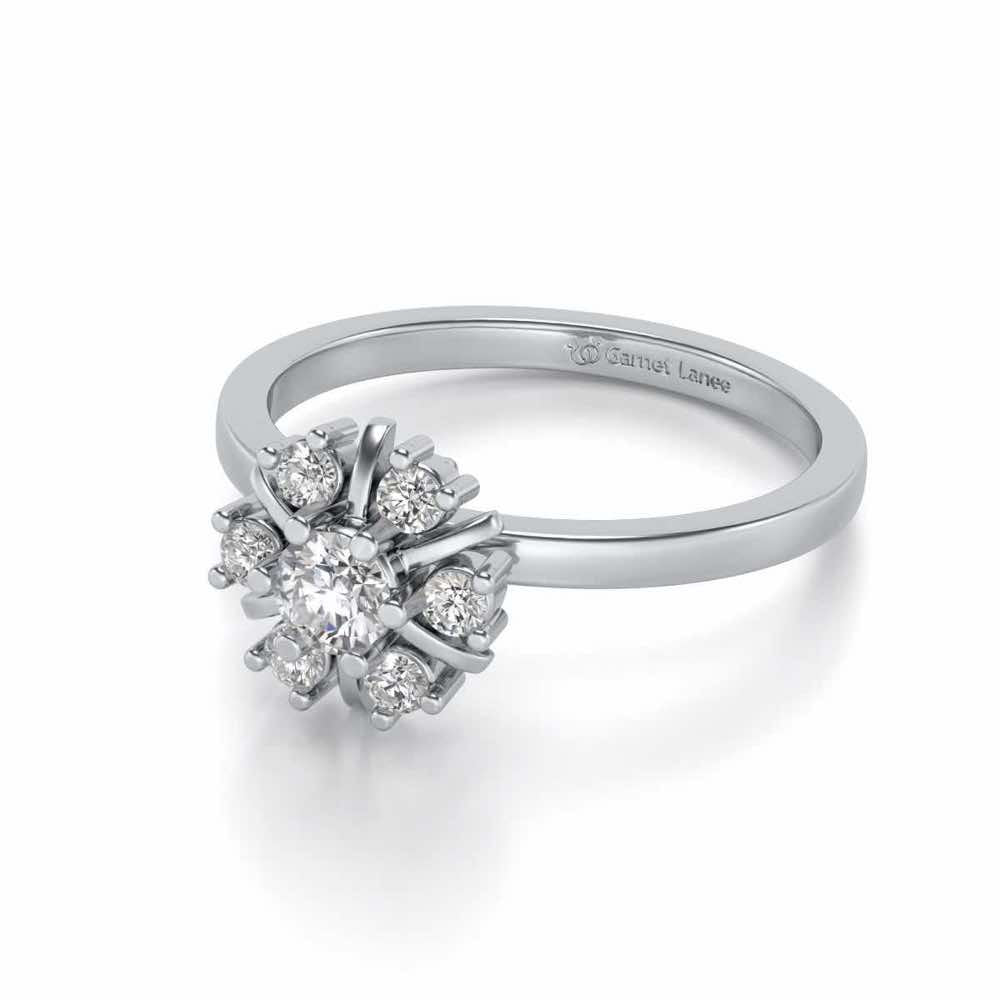 Blissfully elegant Solitaire Silver Ring - White Gold - Image 2